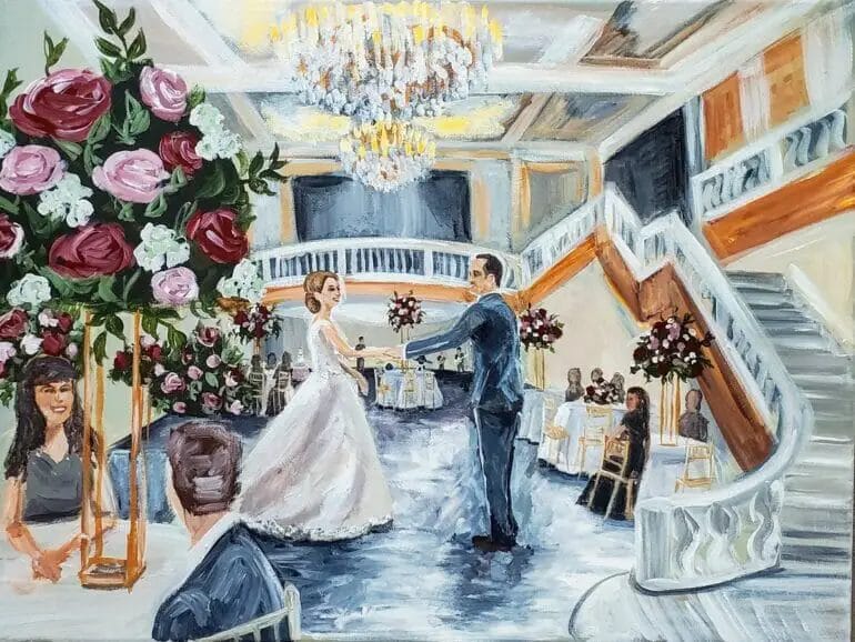 how much does a live wedding painting cost
