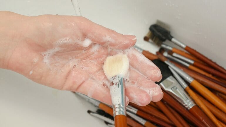 how to clean face paint brushes
