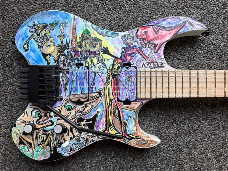 how to paint an electric guitar
