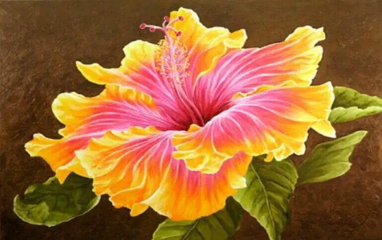 how to paint hibiscus flower acrylic

