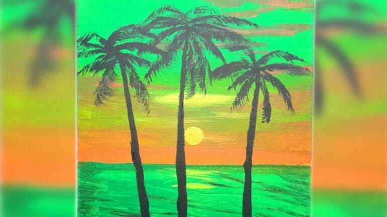 how to paint palm trees in acrylic
