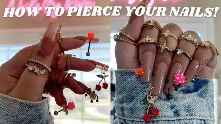 how to pierce acrylic nails
