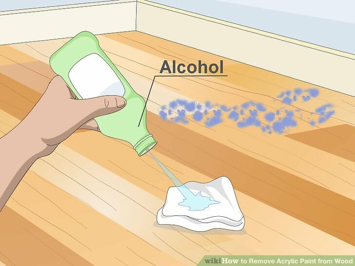 how to remove dried acrylic paint from wood