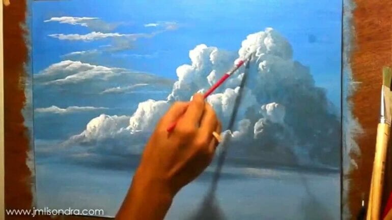 how to paint a sky with acrylics
