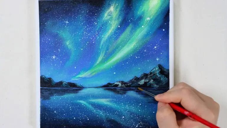 how to paint northern lights acrylic
